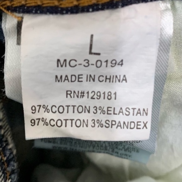 Machine Dark Wash Distressed Overalls Juniors Large - Picture 4 of 12